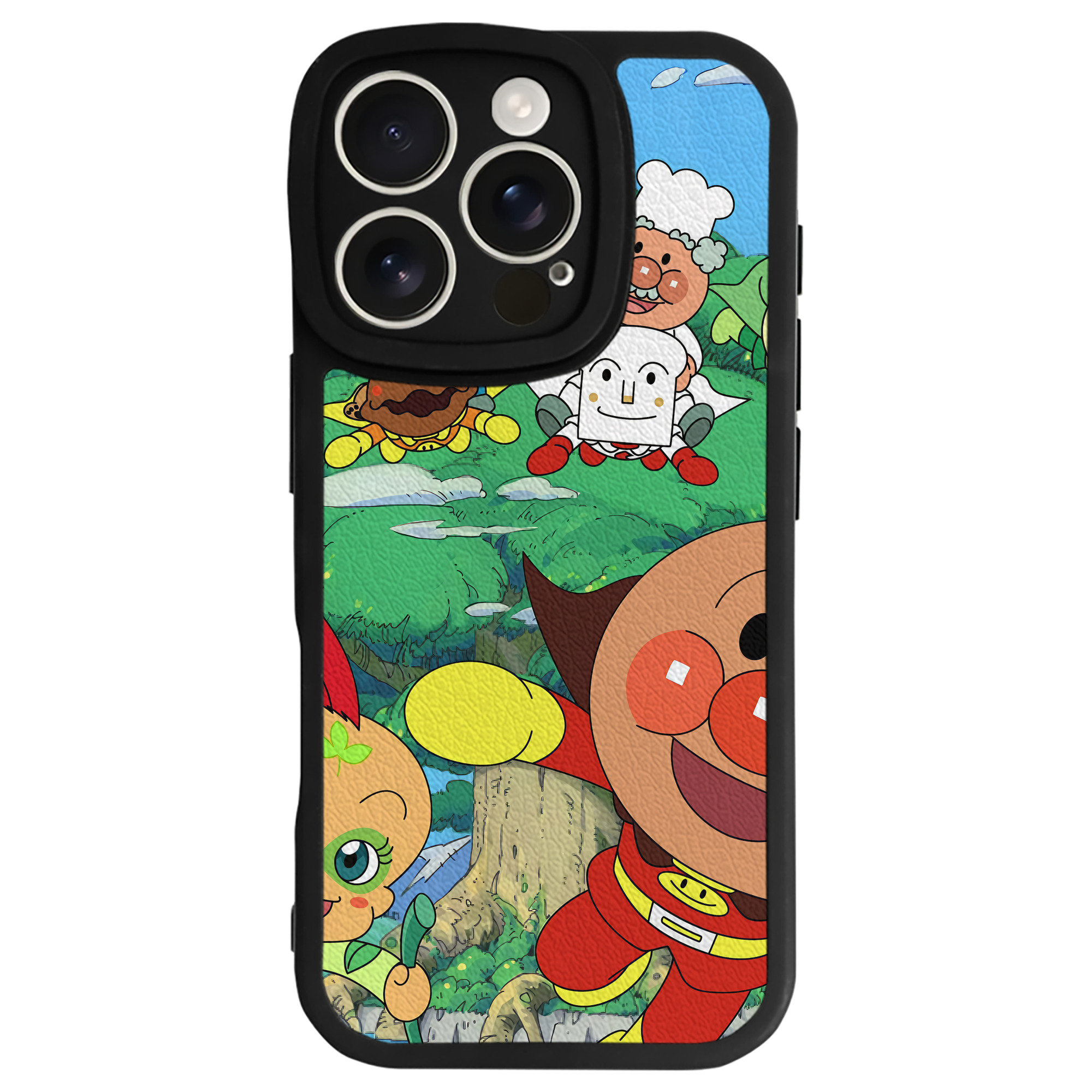 （画像用） アンパンマン Anpanman 【iPhone 16シリーズ対応】シリコンスマホケース（レザー調） 材質：シリコン